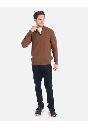 Suéter Tejido Para Hombre Con Media Cremallera