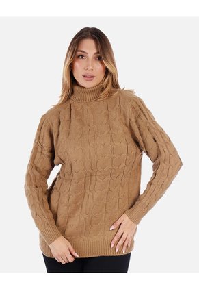 Suéter Tejido Cuello Alto Mujer