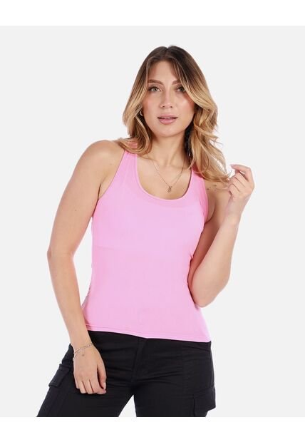 Camiseta Corta Ajustada De Mujer En Tejido Suave Y Liviano