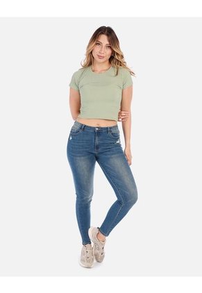 Camiseta Manga Sisa Ajustada Para Mujer En Tejido Suave