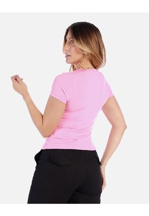 Camiseta Escote En V Ajustada De Mujer En Tejido Suave