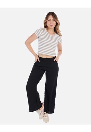 Camiseta De Rayas Ajustada De Mujer En Tejido Suave