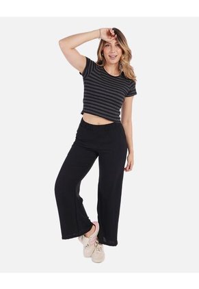 Camiseta De Rayas Ajustada De Mujer En Tejido Suave