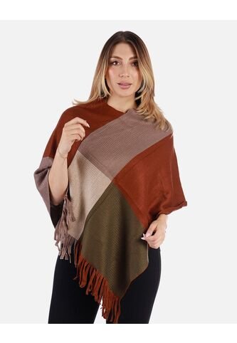 Ruana Multicolor Con Flecos Mujer Arequipe