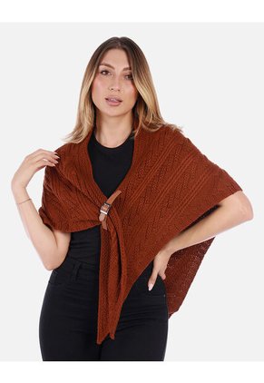 Ruana Tipo Chal Mujer Con Broche