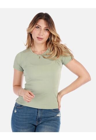 Camiseta Básica Ajustada De Mujer En Tejido Suave Arequipe