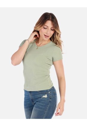 Camiseta Básica Ajustada De Mujer En Tejido Suave