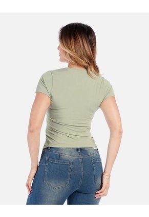 Camiseta Básica Ajustada De Mujer En Tejido Suave