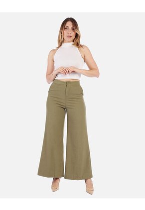 Pantalón Bota Ancha Verde Mujer