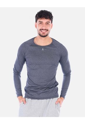 Camiseta Deportiva Hombre Manga Larga Ajuste Fit