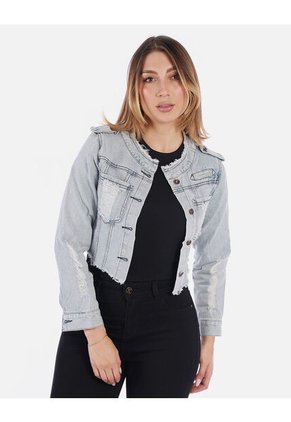 Chaqueta Jean Azul Claro Mujer