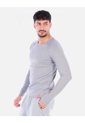 Camiseta Deportiva Hombre Manga Larga Ajuste Fit