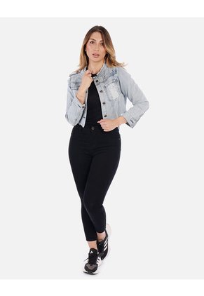 Chaqueta Jean Azul Claro Mujer