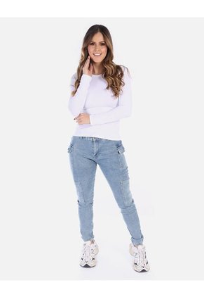 Camiseta Manga Larga Básica Para Mujer