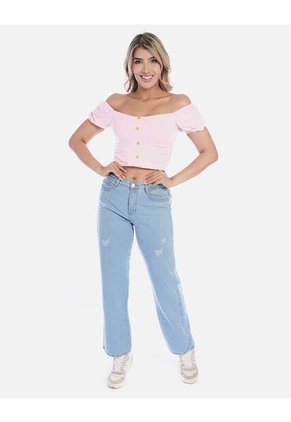 Blusa Mujer Con Botones Decorativos