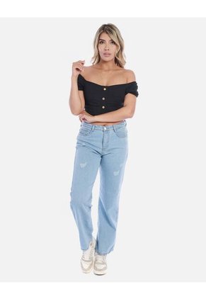 Blusa Mujer Con Botones Decorativos