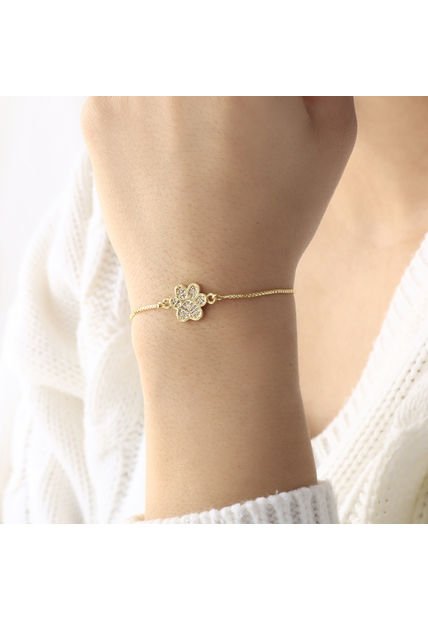 Pulsera Con Dije De Huella Brillante