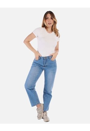 Jean Recto Tiro Alto Mujer
