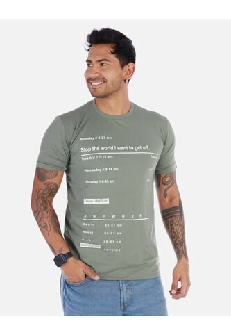 Camiseta Para Hombre Estampado Cuello Redondo Arequipe