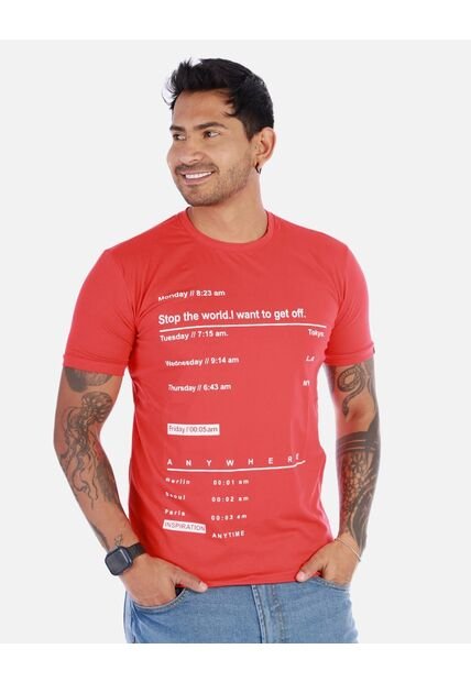 Camiseta Para Hombre Estampado Cuello Redondo