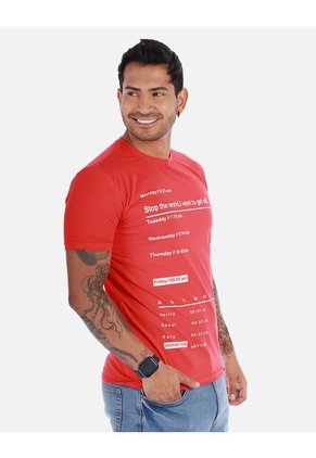Camiseta Para Hombre Estampado Cuello Redondo