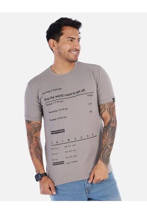 Camiseta Para Hombre Estampado Cuello Redondo