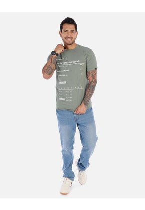 Camiseta Para Hombre Estampado Cuello Redondo