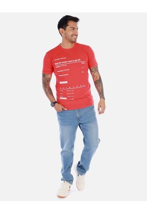 Camiseta Para Hombre Estampado Cuello Redondo