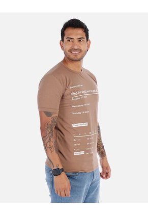 Camiseta Para Hombre Estampado Cuello Redondo