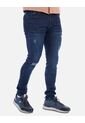 Jean Skinny Con Desgaste Para Hombre Azul Oscuro de Arequipe