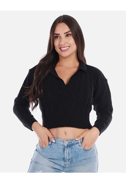 Buzo Tipo Polo Tejido Mujer