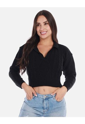 Buzo Tipo Polo Tejido Mujer