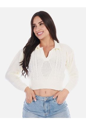 Buzo Tipo Polo Tejido Mujer