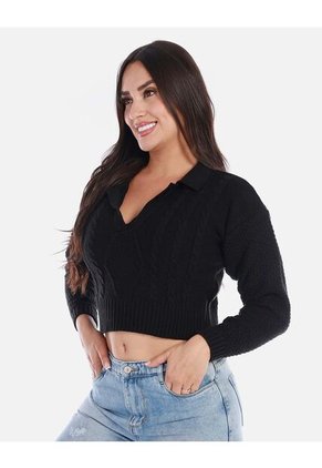 Buzo Tipo Polo Tejido Mujer