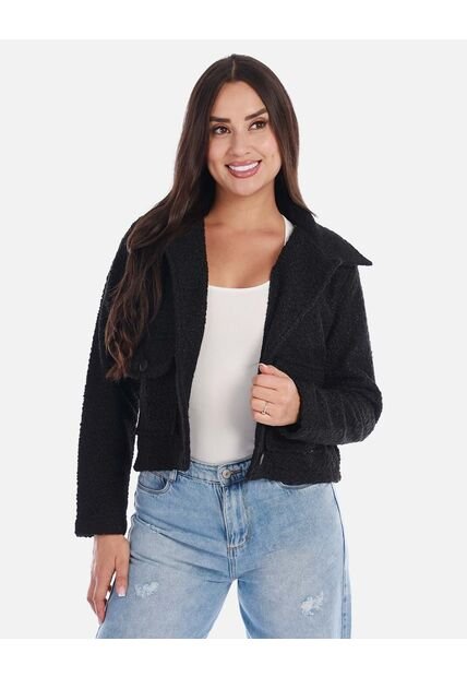 Chaqueta Corta Mujer Textura Suave