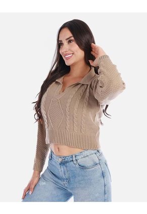 Buzo Tipo Polo Tejido Mujer