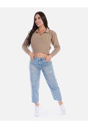 Buzo Tipo Polo Tejido Mujer