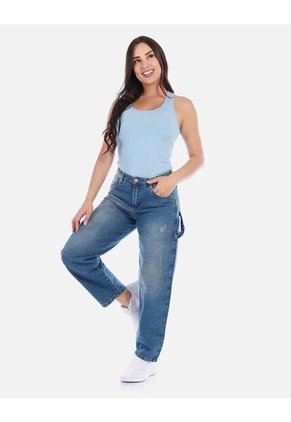 Jean Wide Leg Mujer Estilo Urbano