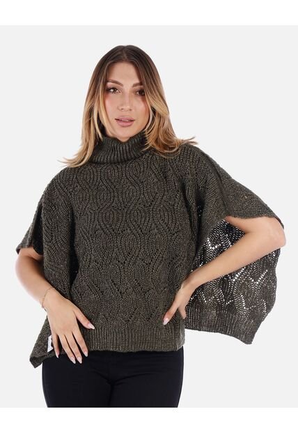 Ruana Tejida Manga Corta Mujer