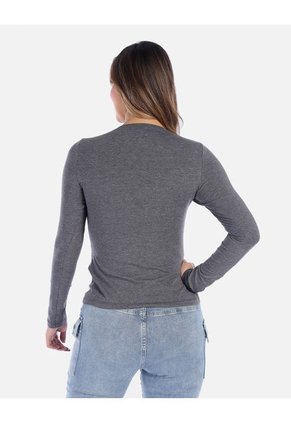 Camiseta Manga Larga Básica Para Mujer