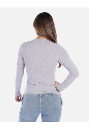Camiseta Manga Larga Básica Para Mujer