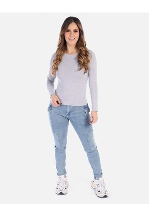 Camiseta Manga Larga Básica Para Mujer