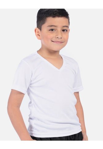 Camiseta Acanalada Cuello V Colegial Unisex Arequipe
