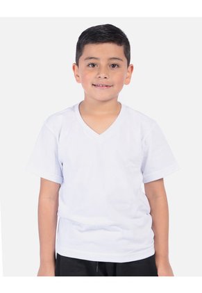 Camiseta Básica Cuello V Colegial Unisex