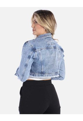 Chaqueta Corta En Denim Para Mujer