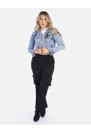 Chaqueta Corta En Denim Para Mujer