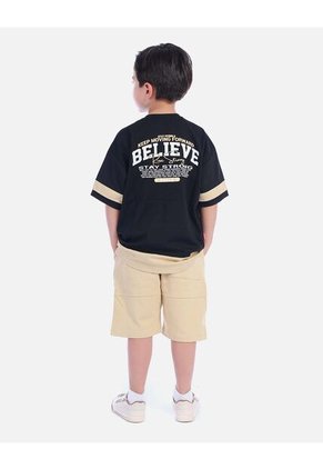 Conjunto De Camiseta Y Bermuda Beige Para Niño | Arequipe