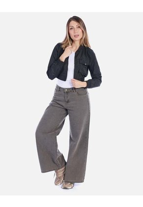 Chaqueta Bomber Liviana Negra Mujer