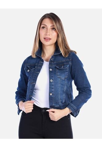 Chaqueta Jean Clásica Azul Oscuro Arequipe moda dulce