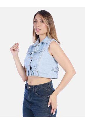 Chaleco De Jean Corto Para Mujer
